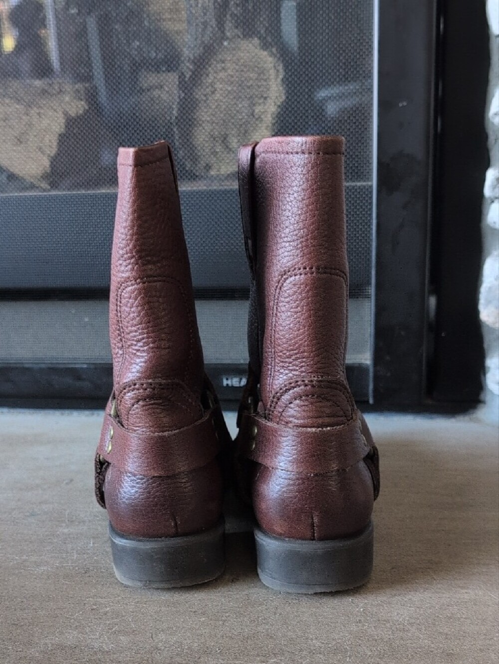 Kids Dark Brown Leather Harness Boots - Picture 6 of 7